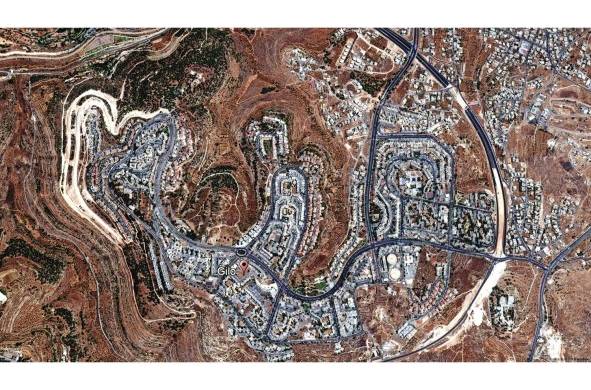 Vista del asentamiento de Gilo en Jerusalén (2021): Se considera ampliamente un asentamiento, porque es uno de los cinco barrios del anillo construidos por Israel.