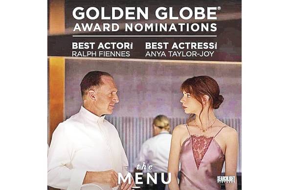 Los actores Ralph Fiennes y Anya Taylor-Joy están nominados por la película “El Menú”.