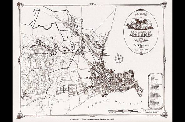 Plano de la ciudad de Panamá, Bertoncini, 1904.