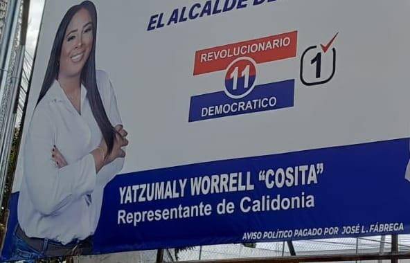 Yatzumaly Worrel “Cosita”, candidata a representante por el corregimiento de Calidonia.