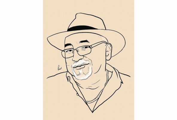 Caricatura en homenaje a Peña Morán.