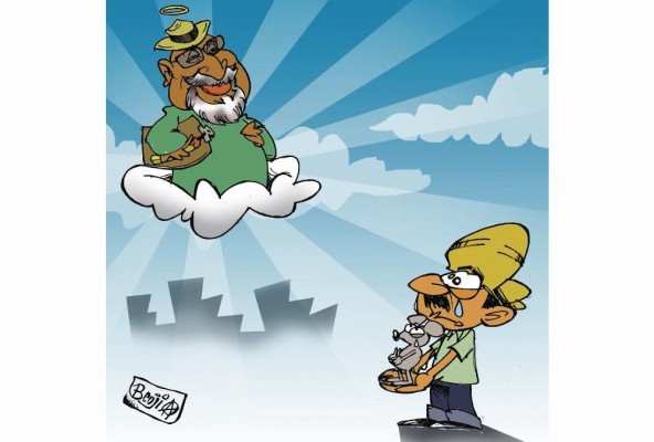 Caricatura de Benji en honor a Peña Morán.