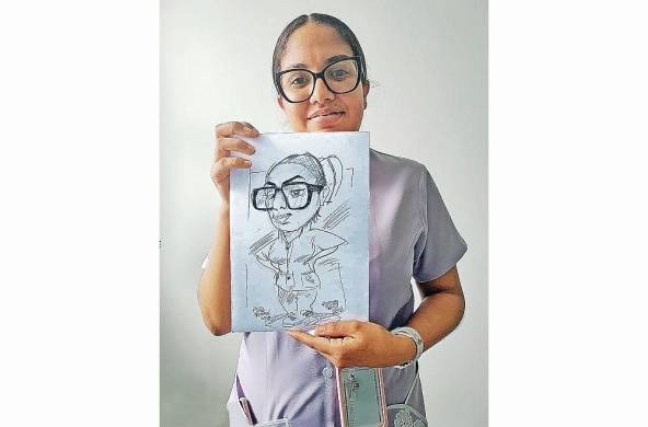 Una de las últimas caricaturas de Peña fue a una enfermera en el hospital en el que se encontraba.