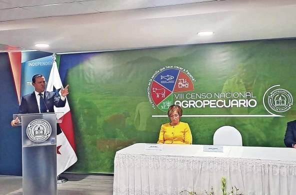 El director del Inec, Samuel Moreno, durante el anuncio del Censo Experimental Agropecuario, este martes.
