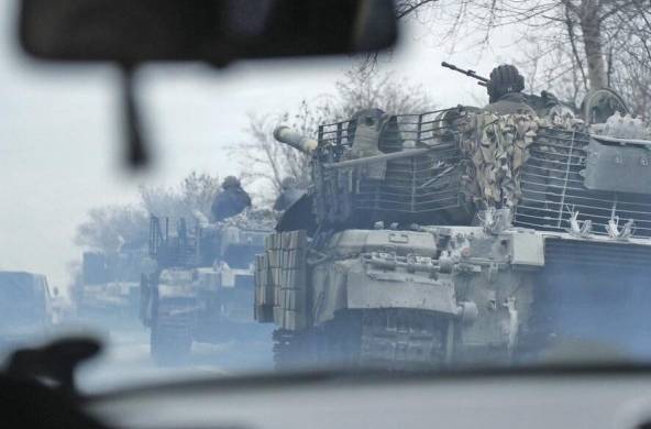 Tanques cerca de Severodonetsk, en el Este de Ucrania.