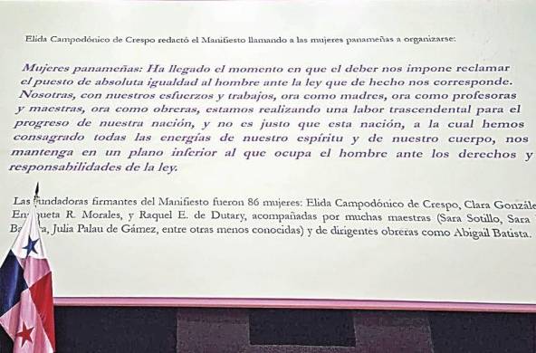 El primer manifiesto fue redactado por Elida Campodónico de Crespo.