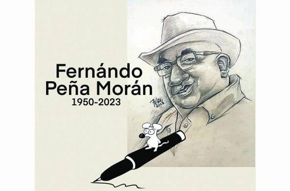 Caricatura en homenaje a un “gran amigo” por Félix Barrios.