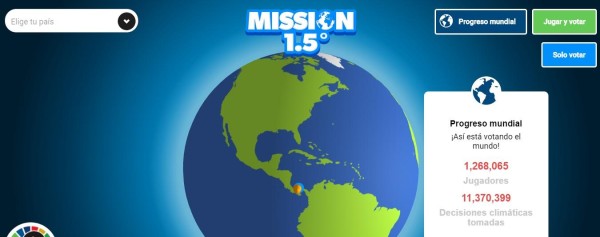 Sitio web de Misión 1.5, página principal para nuevos usuarios.