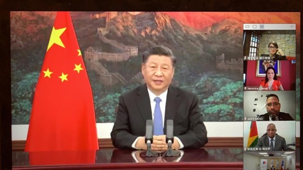 El presidente de la República Popular China, Xi Jinping, durante la inauguración de la CIIE.