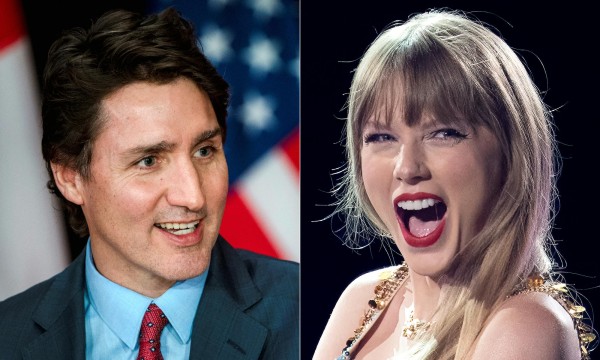 Una combinación de imágenes donde aparece el primer ministro de Canadá, Justin Trudeau (i) y la cantautora estadounidense Taylor Swift (d).