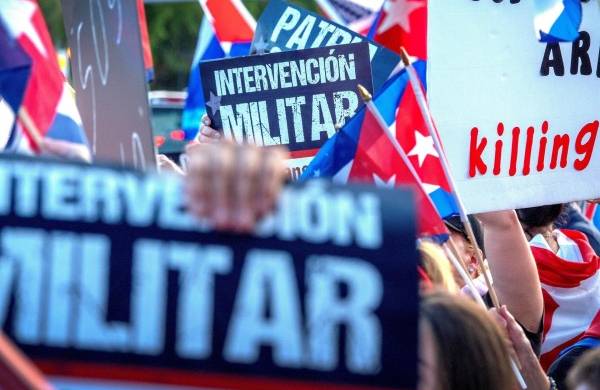Protesta en la ciudad de Miami (EEUU) en contra del Gobierno de Cuba.
