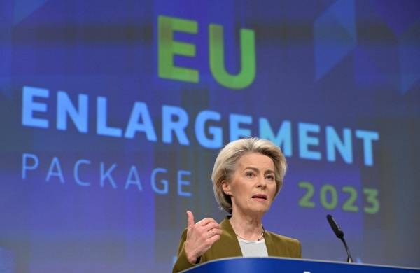 La presidenta de la Comisión Europea, Ursula von der Leyen, en Bruselas, el 8 de noviembre de 2023.