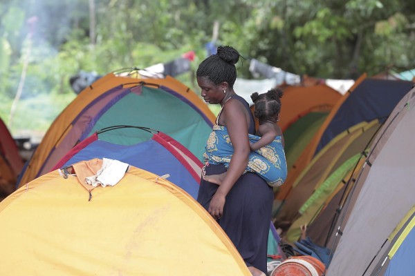 Albergue de migrantes en Peñita, Provincia de Darién, por donde ingresan los extracontinentales.