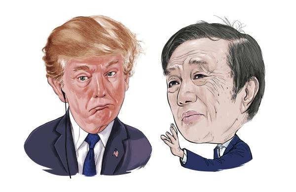 El presidente, Donald Trump, y el fundador de Huawei, Ren Zhengfei.