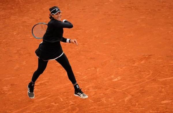 La tenista,Garbiñe Muguruza en una imagen de archivo durante su partido ante la eslovena Zidansek