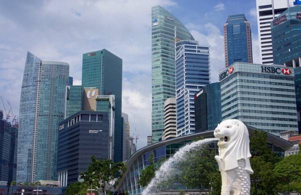 Centro financiero de Singapur.