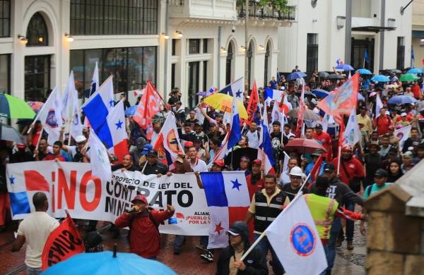 Protestas en contra de la Ley 406 del contrato de concesión minero entre el Estado y Minera Panamá.
