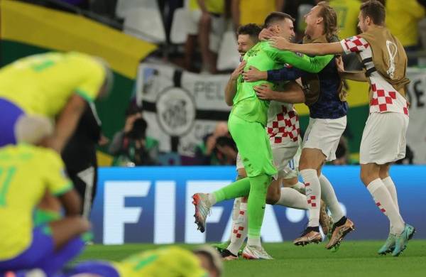 Croacia celebrando su pase a la semifinales.