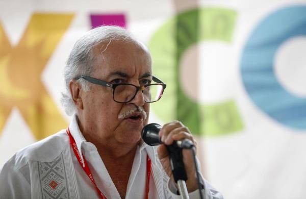 El embajador de México en Cuba Miguel Díaz Reynoso habla durante la inauguración del pabellón mexicano en la Feria Internacional de la Habana FIHAV 2023, en el recinto ferial Expocuba, en La Habana (Cuba).