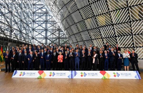 Foto de los líderes que participaron en la cumbre en la ciudad de Bruselas.