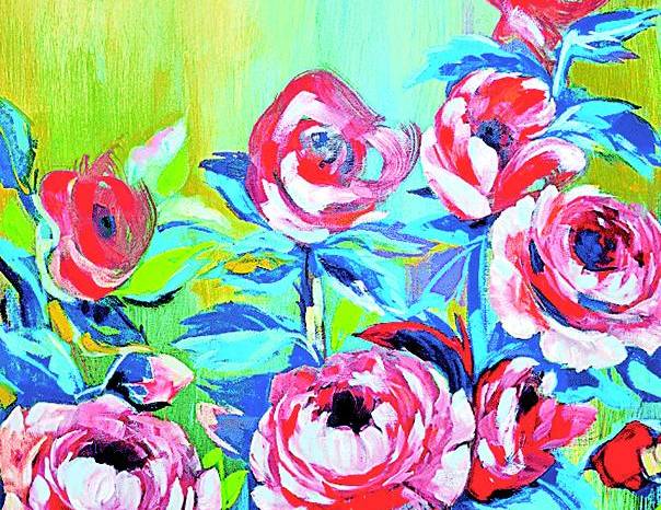 ‘Tengo un jardín de rosas’ (91 cm x 76 cm), de Linda Maquívar.