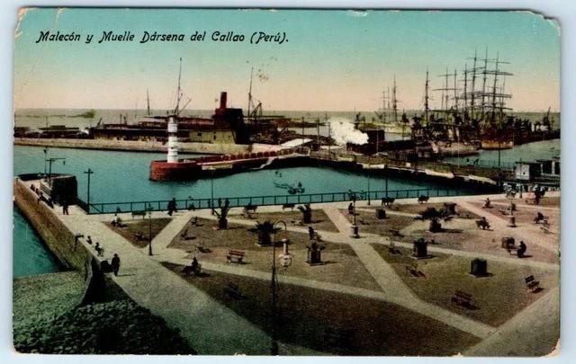 Puerto de El Callao (1910) en el Perú - Colección Privada Jean Pierre Lemmonier.