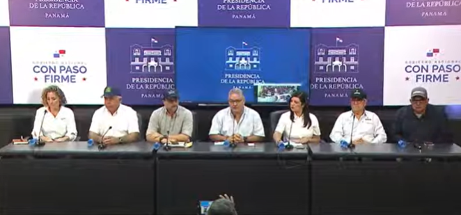 Conferencia de prensa desde la Presidencia de la República sobre la situación en Bocas del Toro.