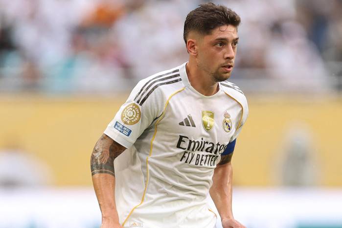Federico Valverde durante un partido con el Real Madrid.