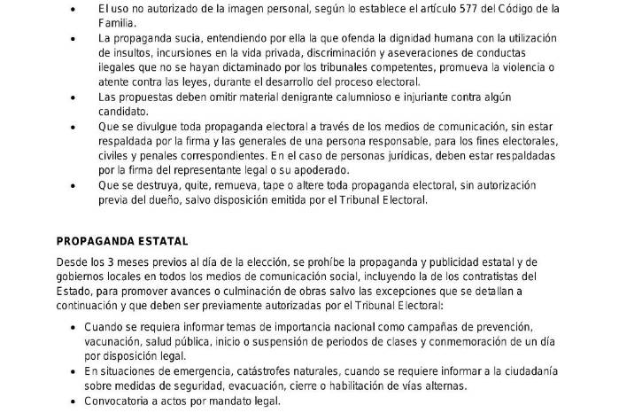 Las prohibiciones en la época de campaña electoral