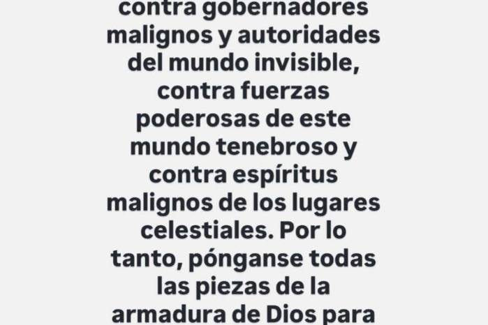 La única reacción de Lilly Goodman fue un versículo bíblico compartido en su cuenta de Instagram.