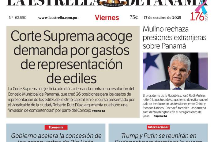 Portada del impreso del 17 de octubre de 2025