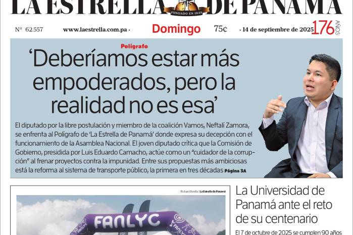 Portada del impreso del 14 de septiembre de 2025