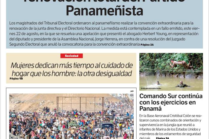 Portada del impreso del 23 de agosto de 2025
