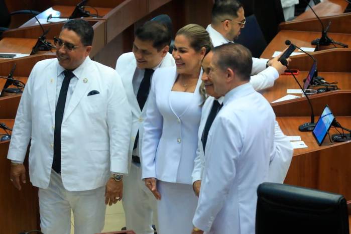 Minutos antes de la elección, Shirley Castañeda recorrió el hemiciclo saludando a diputados de distintas bancadas, incluso a quienes respaldarían la candidatura de Grace Hernández.
