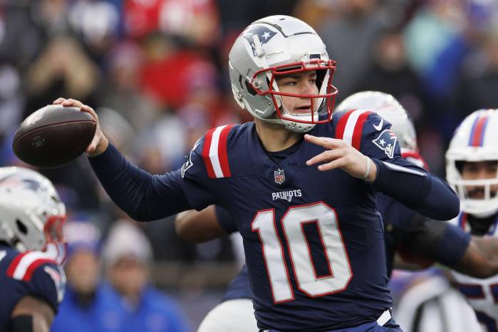 El mariscal de campo de los New England Patriots, Drake Maye.