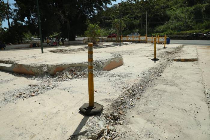 El área de demolición fue acordonada.