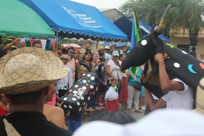 Cada artesano trata de que su toro se vea vistoso y sea el más admirado en su danza.