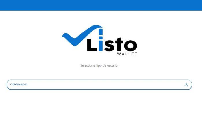 Plataforma LISTO Wallet.