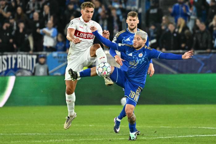 Cristian ‘Fulo’ Martínez durante el partido ante el Stuttgart.
