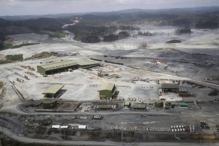 Fotografía aérea del proyecto Minera Panamá, filial de la canadiense First Quantum Minerals (FQM), el 10 de diciembre de 2023, en Donoso.