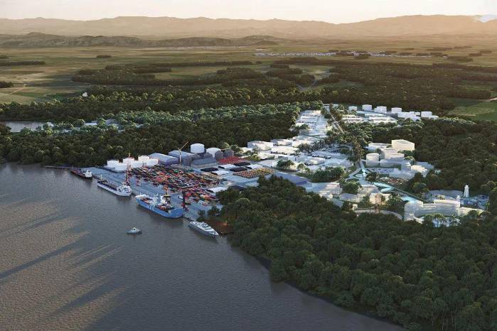 Una imagen renderizada del proyecto Puerto Barú.