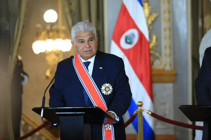 El presidente José Raúl Mulino, durante su intervención en Costa Rica.