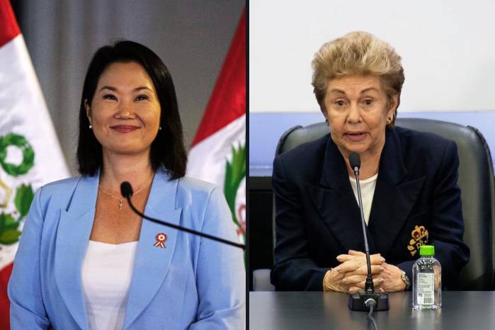La presidenta peruana, Keiko Fujimori. y la expresidenta panameña, Mireya Moscoso.