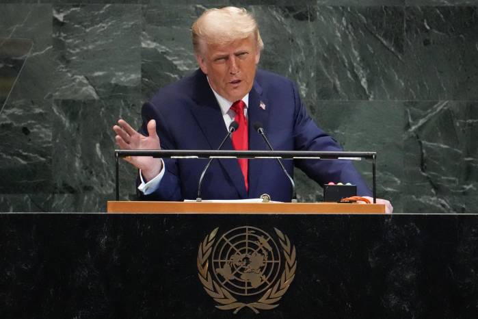 El presidente de Estados Unidos, Donald Trump, pronuncia un discurso ante la Asamblea General de las Naciones Unidas.