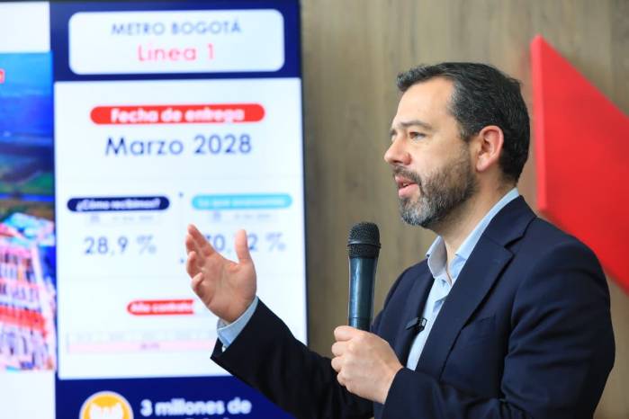 El alcalde señaló que espera entregar la Línea 1 del metro de Bogotá antes de culminar su gestión en 2027.