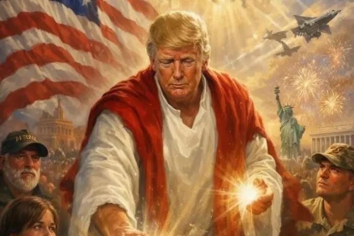 El mandatario estadounidense compartió una imagen generada por inteligencia artificial en el que se proyecta como una figura mesiánica.