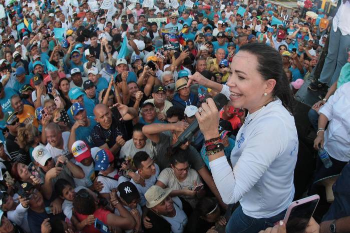 La líder opositora venezolana Maria Corina Machado