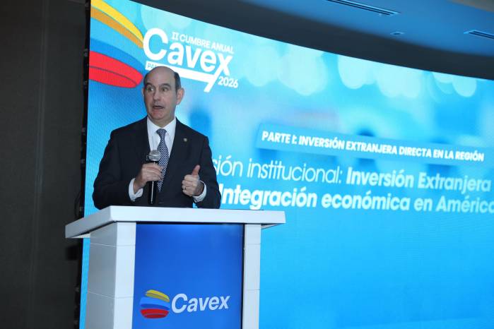 Felipe Chapman, ministro de Economía y Finanzas, durante una presentación donde habla de las bondades que ofrece Panamá a los empresarios venezolanos.
