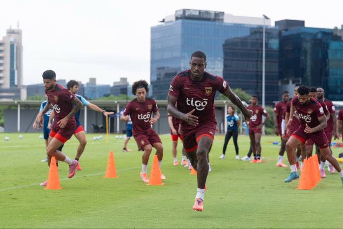 El jugador panameño José Córdoba durante un entrenamiento con la selección de Panamá.