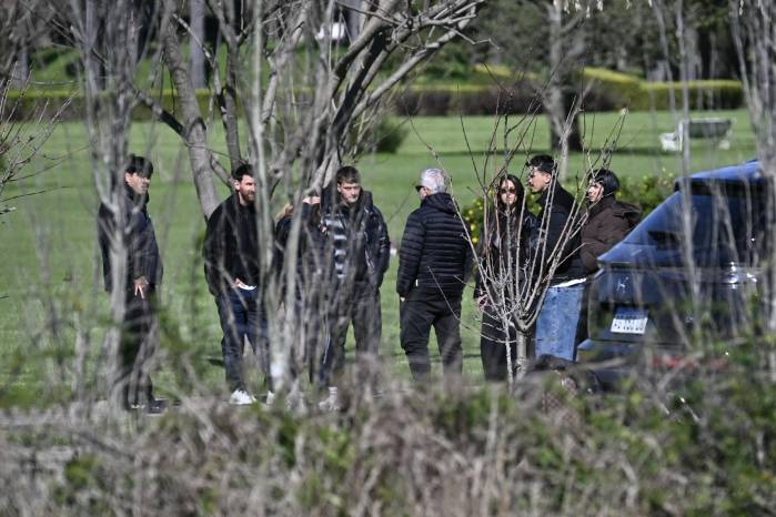 Lionel Messi, Antonela Roccuzzo y familiares.
